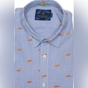NWT Scotch & Soda Men’s Button Down 100% Cotton Lip Embroidered Shirt Sz Large